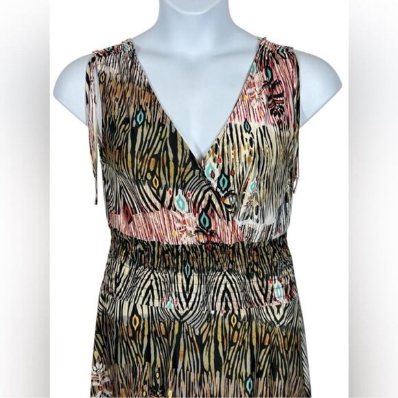 Y2K Vintage 90s Midi Dress Animal Print Just Love Size Medium - Picture 3 of 14